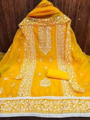 Mustard embroidered chanderi silk salwar 4