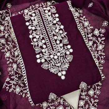 Wine embroidered chanderi silk salwar 2