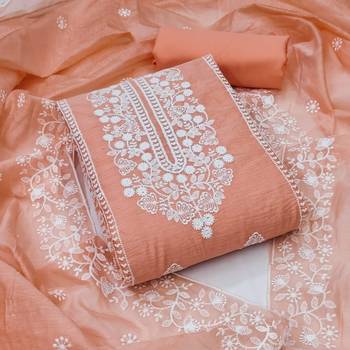 Orange embroidered chanderi silk salwar 1