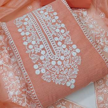 Orange embroidered chanderi silk salwar 2