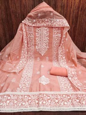Orange embroidered chanderi silk salwar 4