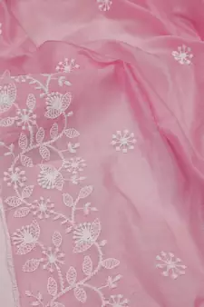 Light-pink embroidered chanderi silk salwar