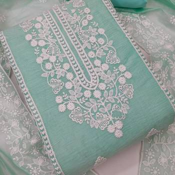 Teal embroidered chanderi silk salwar 2