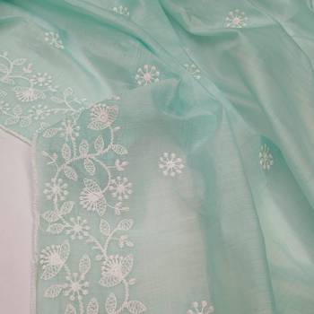 Teal embroidered chanderi silk salwar 3