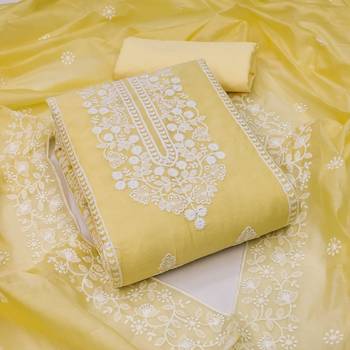 Yellow embroidered chanderi silk salwar 1