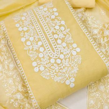 Yellow embroidered chanderi silk salwar 2