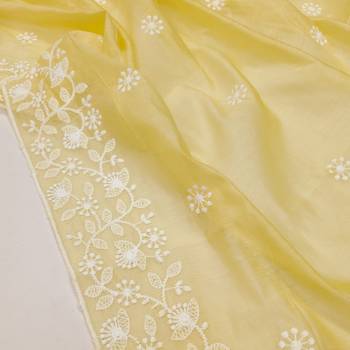 Yellow embroidered chanderi silk salwar 3