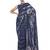 Sequin Work Georgette Navy Blue Saree With Unstiched Blouse Piece 