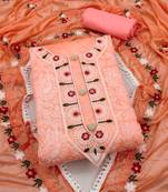 Peach embroidered chanderi silk salwar