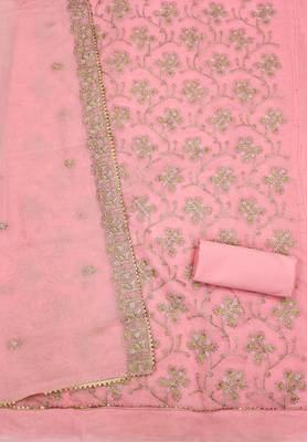 Pink embroidered chanderi silk salwar 3