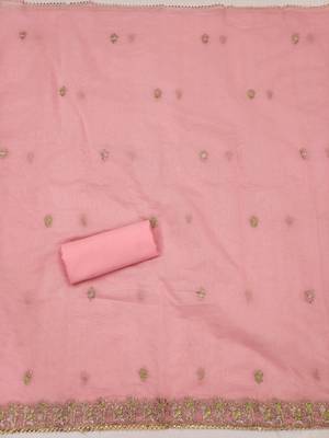Pink embroidered chanderi silk salwar 4