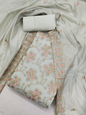 Grey embroidered chanderi silk salwar 2