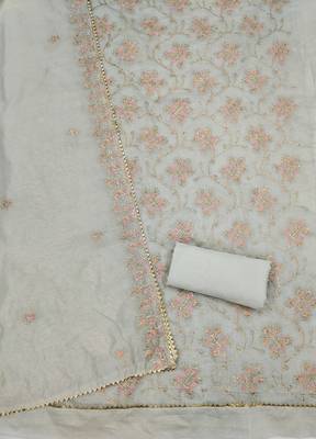 Grey embroidered chanderi silk salwar 3