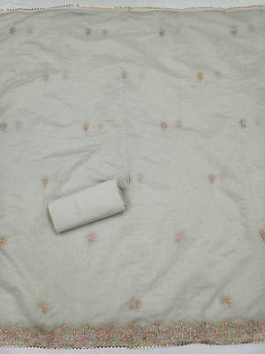 Grey embroidered chanderi silk salwar 4
