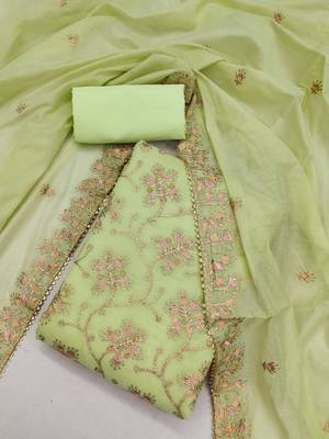 Green embroidered chanderi silk salwar 2