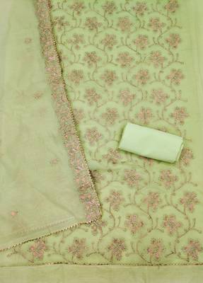 Green embroidered chanderi silk salwar 3