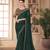 Dark green woven silk saree with blouse