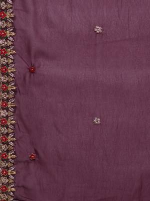 Wine embroidered faux georgette salwar 3