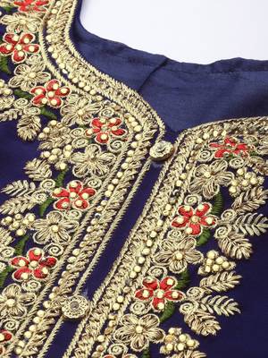 Navy-blue embroidered faux georgette salwar 2