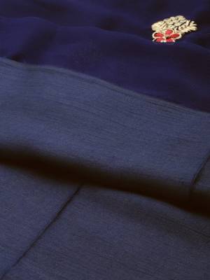 Navy-blue embroidered faux georgette salwar 4