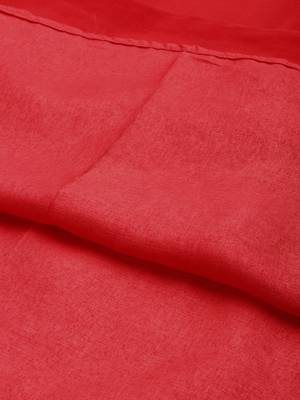 Red embroidered faux georgette salwar 4