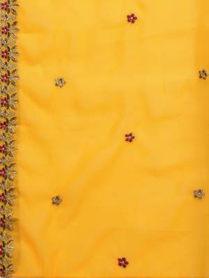 Yellow embroidered faux georgette salwar 3