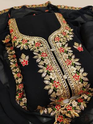 Black embroidered faux georgette salwar 1
