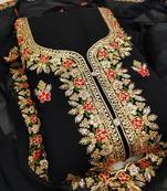 Black embroidered faux georgette salwar
