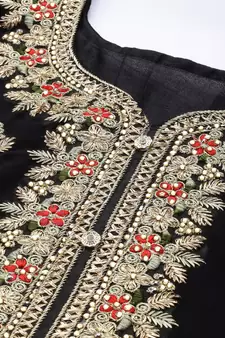 Black embroidered faux georgette salwar