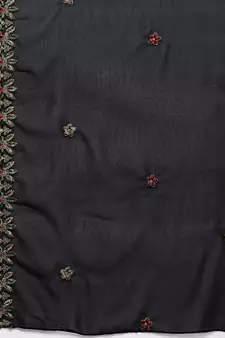 Black embroidered faux georgette salwar