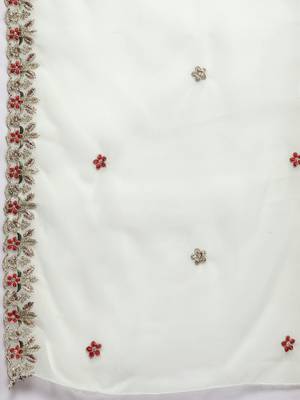 Off White embroidered faux georgette salwar 3