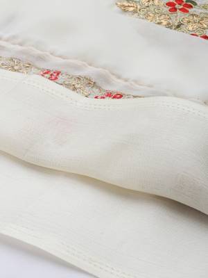Off White embroidered faux georgette salwar 4