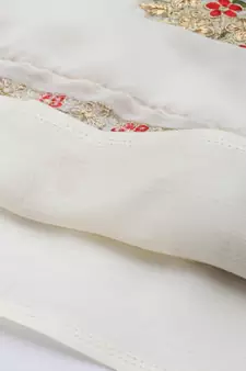 Off White embroidered faux georgette salwar