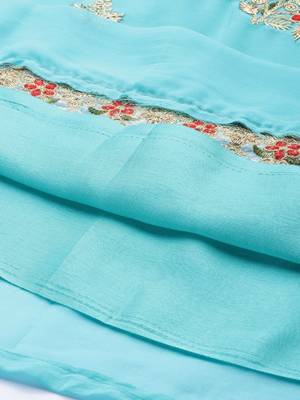 Blue embroidered faux georgette salwar 4