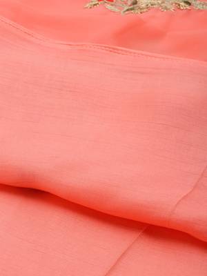 Peach embroidered faux georgette salwar 4