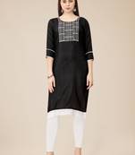 Black Colour Smart Budgeted Embroidered Kurti For Ethnic Girls