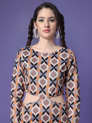 Multi  Colour Stylish Top With Beautiful Print For Party Looks 3