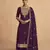 Stylish Purple Colour Sequance With Jari Embroidery Work Palazzo Dress