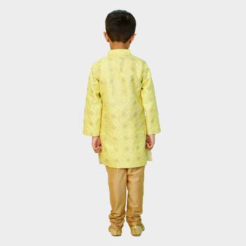 Green embroidered silk blend boys-sherwani 4