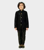 Black embroidered velvet boys-sherwani