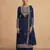 Stylish Blue Colour Sequance With Jari Embroidery Work Palazzo Dress