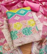 Pink diamond work organza salwar