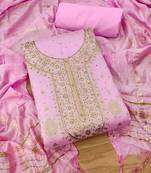 Pink jacquard chanderi silk salwar