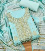 Blue jacquard chanderi silk salwar