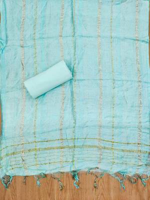 Blue jacquard chanderi silk salwar 4