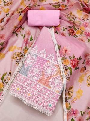 Pink embroidered chanderi silk salwar 2
