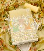 Yellow embroidered chanderi silk salwar