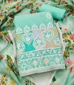 Blue embroidered chanderi silk salwar