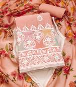 Peach embroidered chanderi silk salwar