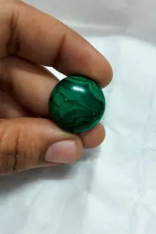 Natural Malachite at Wholesale Rate 7.25 Ratti 6.89 Carat Round Shape दाना फ़िरंग Loose Gemstone For Jewelry Making 1 Pc